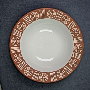 Pottery Barn 10 Inch Terracotta Geometric Bowl Boho Farmhouse Chic Modern Decor